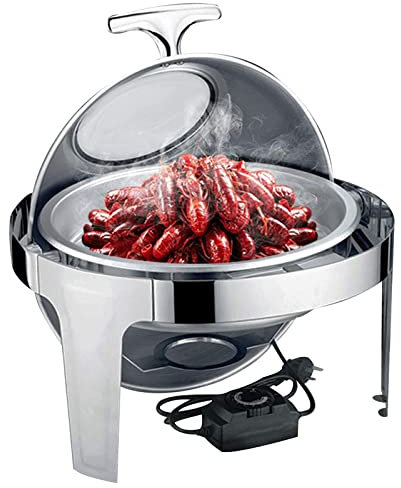 CGLYYDS Chafing Dishes,Food Warmers for Parties Buffets Electric,6L Roll-Top Chafing Dishes with Lids for Kitchen, Party, Banquet, Dining, 400W,A