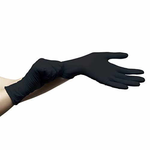 MONOUSALO Guanti Monouso in Nitrile Neri Senza Polvere, Lattice e Talco con Microgrip Uso Professionale - Guanti Usa e Getta per ambito Tecnico, Industriale, Alimentare - 1000pz - 4g (L)