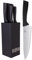 MasterChef Messerblock mit Messer Kuchenmesser Set mit Santokumesser, Brotmesser, Kochmesser, Gemüsemesser und Allzweckmesser, Edelstahl, Scharfes, 5-teilig, Soft-Touch-Griffe