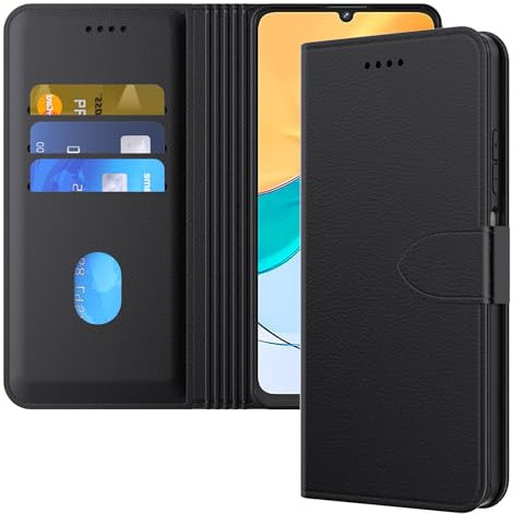 Aiziki For ZTE Blade V50 Vita Case Wallet Premium Leather Flip Case with Card Slots Magnetic Closure Kickstand Shockproof Protective Compatible with ZTE Blade V50 Vita Phone Case-Black