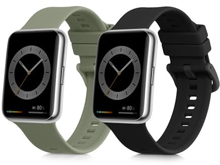 kwmobile 2x Sportarmband kompatibel mit Huawei Watch Fit 2 Armband - Fitnesstracker Band Set aus TPU Silikon
