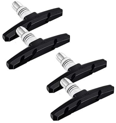 4 Stück Fahrrad Bremsen Set für Shimano | 2 Paar Bremsschuhe schwarz für das Fahrrad | V-Bremse 70mm V-Brake symmetrisch | Bremsbeläge | Bremsgummis | Bremsschuhsatz | V-Bremsklötze | MTB Bremsbacken