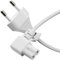 Cable de alimentación sonero Cable de alimentación de 2 Clavijas, 5,00 m, euroconector Tipo C a Toma IEC C7 euroconector 8, Cable de ángulo de 90° para TV, PS5, PS4, PS3, Blanco