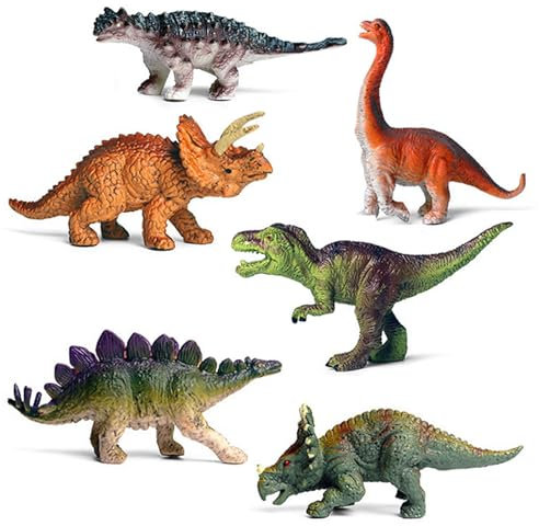 Zhuporn Mini Dinosaurier Spielzeug - Set mit 6 realistischen und pädagogischen Figuren für Kinder 3 Jahre +