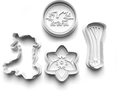 Lot de 4 emporte-pièces en forme de dragon du Pays de Galles pour la fabrication de biscuits