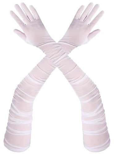 Koorium Long Satin Elbow Gloves for Women - 1920s Style Evening Opera Gloves, Stretchy Fancy Dress Dance Costume for Prom, Wedding, Bridal Party & Vintage Themed Events