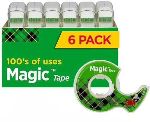 Scotch Magic Tape, unsichtbar, Heimbürobedarf, 3/4 Zoll x 300 Zoll, 6 Rollen mit 6 Spendern