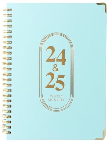 Terminkalender 2024-2025 A5, Akademischer Terminplaner, Lehrerkalender, Tagebuch, Buchkalender, Studienplaner, Schulplaner, Tages Wochen Monats Planer for Schüler Family Office School (Himmelblau)