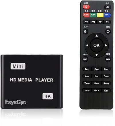 Reproductor Multimedia HDMI, Reproductor Multimedia Digital 4K Ultra HD, Compatible con Unidad USB, Tarjeta SD, Salida 4K a 30Hz, decodificación H.265/H.264/AVC MP4/MKV/MP3/TS/Rmvb/Mov/JPG para