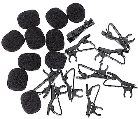 ibasenice 10 Pièces Clip Micro Mini-microphone Autocollants Squelette Pour Voitures Revers Pince à Cravate Micro Clips De Micro-cravate Micro Casque Micro De Chemise Agrafe Black