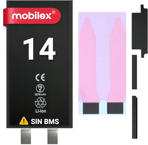 MOBILEX® Batterie sans BMS pour iPhone 14 | 3279mAh - Capacité d'origine | Cellule Interne de Rechange | sans Nappe | Soudure requise