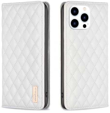 BEENTRYS Leather Wallet Case for iPhone X XS,Luxury Folio Kickstand Card Holder Slots Magnetic Closure Fashion TPU PU Shockproof Flip Cover for iPhone X XS-White