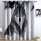 Generisch Ösen Vorhang Weiß Blickdicht Vorhänge Tier Alaska-Tundra-Wolf Wohnzimmer Schlafzimmer Verdunklungsvorhänge Thermovorhang 3D Druck Schallschutz Vorhang mit Ösen 2er Set 166 x 75 cm