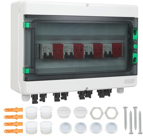 SROCHN Überspannungsschutz PV DC 32A 1000V Blitzschutz Leistungsschalter IP65 Wasserdicht 4 Strings 18 Module Solar PV Anschlusskasten