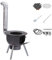 Stufa a Legna, Stufa a Legna, Grande Stufa Portatile da Campeggio a Razzo, con Tubo di Scarico, per Cucinare, Campeggio, Tenda, Escursionismo, Pesca (58 cm)