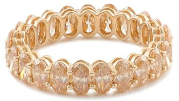 Beydodo Hochzeit Ring Gold 585, Ehering Einzeln Bandring mit Oval Moissanit Trauringe Verlobungsringe für Frauen Gr.62 (19.7)