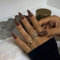 SXVME Brown False Nails Medium, Acrylic Press on Nails Almond Solid Color Full Cover Fake Nails Medium Stiletto Stick on Nails for Women DIY Nail Art 24 Pcs