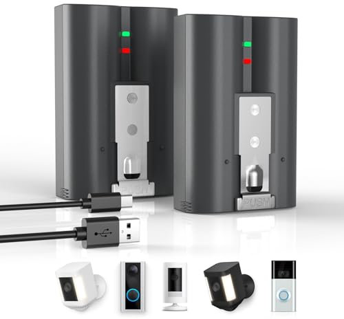 Upgraded 2 Pack Ersatz für Ring Akku, 7200mAh High Endurance Li-Ion Kamera Akku kompatibel mit Ring-Doorbell 2/3/4/3plus, Stick Up Cam Akku (2nd/3rd Gen) /Spotlight Cam/Peephole Cam