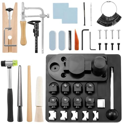 Ring Bending Tool Kit,Complete Spoon Ring Making Kit with Ring Bender Tool, ring Maker Machine for DIY Jewelry, for Beginners & Professionals, Ideal for Holidays like Christmas,Valentine’s Day
