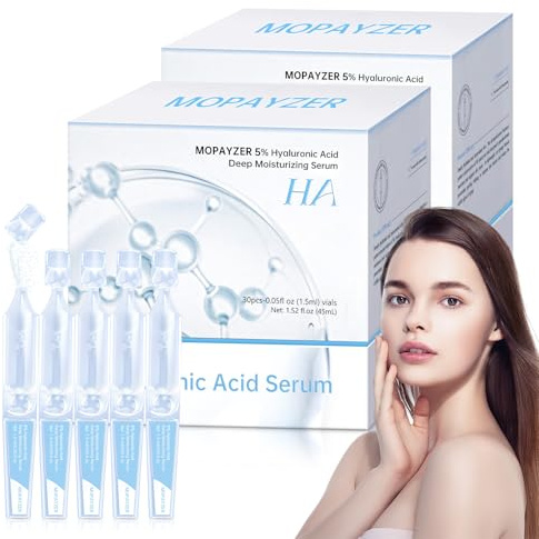 60 Pcs 5% Hyaluronic Acid Serum Ultra-Hydrating Vials, Hyaluronic Acid Tubes, Wake Nature Perfection Hyaluronic Serum, Single-Use Ultra-Hydrating Essence for Face