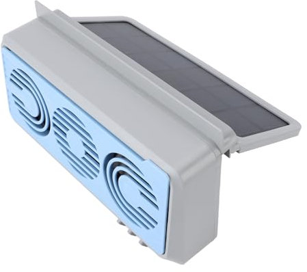 Auto-Solar-Abluftventilator, Kühlventilator, Leiser, Multifunktionaler Solarstrom-Autofenster-Entlüftungsventilator, Luftzirkulation, Luftreinigungsventilator (GREY)