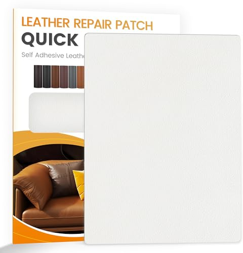 YAFLC kunstleder selbstklebend Weiß, 21 x 28cm leder patch selbstklebend, kunstleder reparaturset für couch Autositz Sofa Möbel Leder Reparatur Jacken und Renovierung