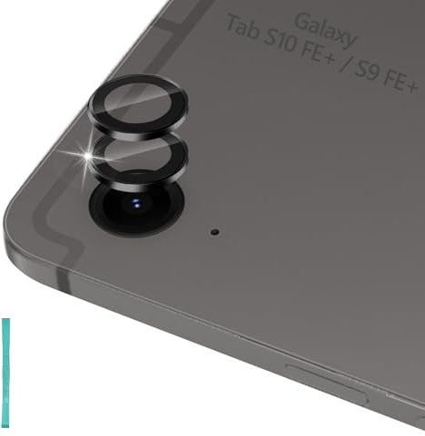 Aerku Kameraschutz für Samsung Galaxy Tab S10 FE Plus für Panzerglas, HD Klar Kratzfestes Kamera Schutz, 9H Aluminiumrand Kamera Schutzfolie Anti-Kratz Schutzglas für Alle Handyhülle, Schwarz
