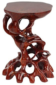 Support de Plantes Bonsaï Piédestal Vase Piédestal Supports Étagères à Plantes Artisanat sculpté à la Main Forme de Racine d'arbre créative Sculpture de Racine Odd Jade Petite Base