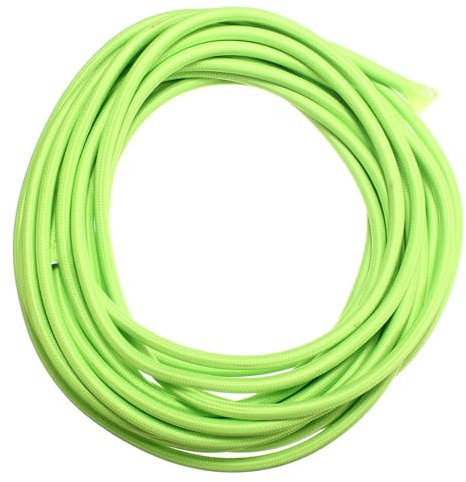 Double Twisted Fabric Lighting Cable, Trunking 3 Core 0.75mm2 Power Cord 10m Fabric Cable Multicolor(Green)
