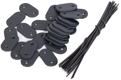 Lot de 104 pièces - Fixations PVC pour Brise-Vue et Canisse, Résistant aux Intempéries - Clips de Montage et Attaches de Câble pour Plaques - Jardin & Balcon (Anthracite)
