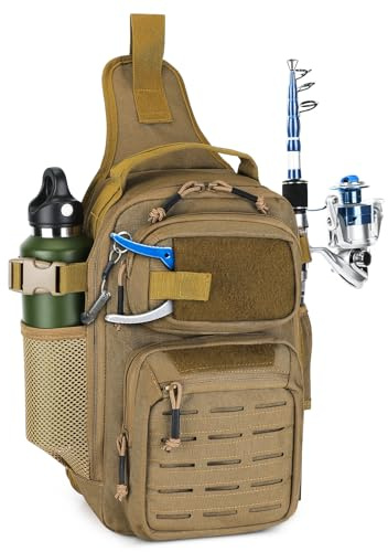 VINBAGGE Sac de Poitrine Tactique Sacoche Bandoulière Homme Sac bandoulière épaule Molle Militaire Sacs à dos Porté Travers pour Camping Randonnée Trekking