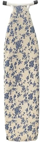 YXADGML Bügelbrettbezug Bedruckter Bügelbrettbezug, wärmeisolierend, Ersatzbezug aus Baumwolle for Bügeleisen mit Polsterung, stark hitzereflektierend, sengbeständig(Blue Roses)