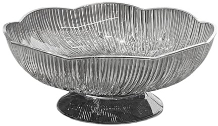 KESOTO Fruit Bowl with Pedestal, Multifunctional Tray for Kitchen Counter, Decorative Bowl for Weddings, Kitchens, Home, Snacks, Black