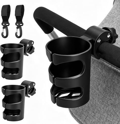 LPZMPZ Getränkehalter Kinderwagen Getränkehalter Universal Becherhalter Kaffeebecher Halterung Flaschenhalter Kinderwagen Cup Holder Kaffeehalter Getränke Trinkhalter für Kinderwagen Rollstühle