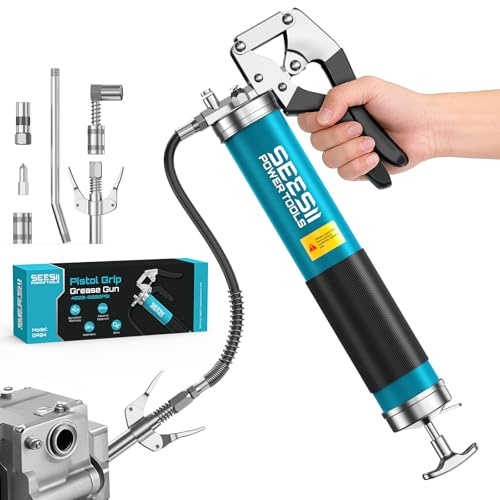 Seesii Pompe a Graisse Manuelle 8000 PSI Améliorée avec Adaptateur à 90°