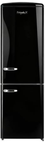 Frigelux Kühlschrank Kombi, Retro, Vintage, Schwarz, 330 l, CBNF330RND