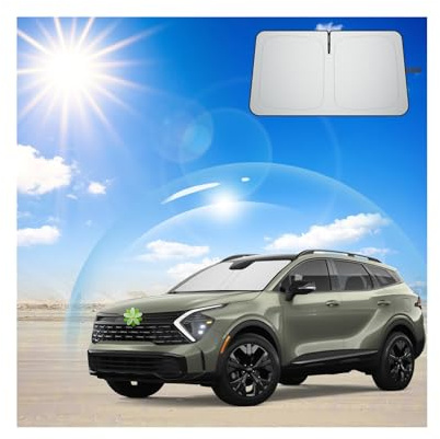 Ruiya Parasol para Parabrisas Delantero Compatible con Kia Sportage 2016-2026| Sorento EV6 2022-2026, Protección Solar Anti UV y Rayos, Cubreparabrisas Plegable para Accesorios de Coche