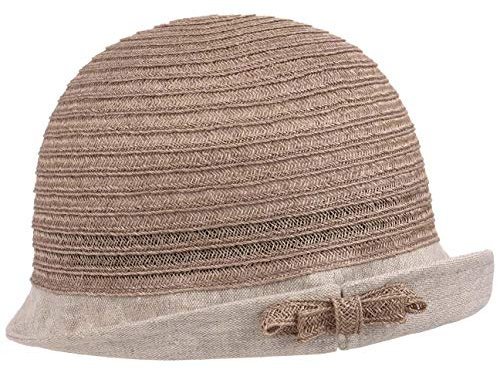 bedacht Linda Hanf-Leinen Glockenhut Damenglocke Hut Stoffhut Leinenhut Strohhut Hanfhut Sommerhut Sonnenhut (One Size - Natur)