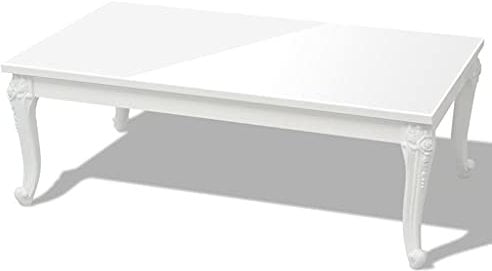 vidaXL Couchtisch Wohnzimmertisch Kaffeetisch Tisch 115×65×42 cm Hochglanz-Weiß