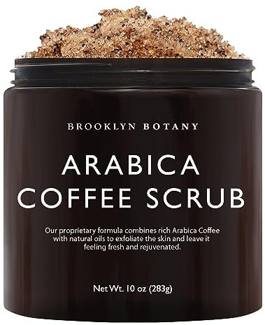 Brooklyn Botany Scrub corpo al sale del Mar Morto e caffè Arabica, idratante ed esfoliante per corpo, viso, mani, piedi, combatte smagliature, linee sottili, rughe, ottimo regalo per donne e uomini