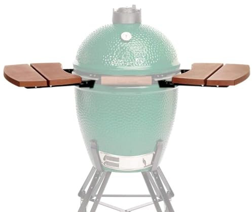 KAMaster Big Green Egg Side Shelves Outdoor Storage Table for Large BGE Egg Mates Composite 2 Slat Kamado Grill Accessories