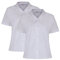 Trutex 2 Pack Girls Short Sleeve School Shirts with Revere Collar (3-16+ Years), Standard Fit Girls School Shirts, 2 x Girls Shirts, Non-Iron School Shirts Girls - Genuine School Uniform White