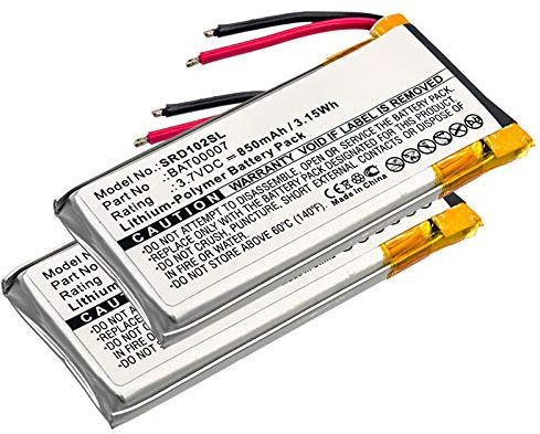 CELLONIC 2X Batterie pour Casque Micro Compatible avec Cardo Scala Rider Packtalk Duo, BAT00007 - (850mAh, 3.7V)