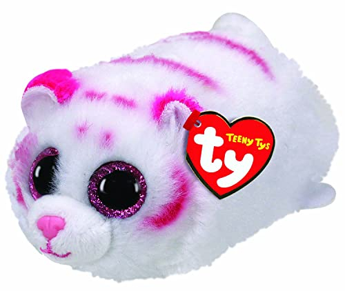Ty- Tabor Tiger Animal en Peluche, 2005104, Pink/White, 10 CM