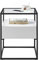 Robas Lund Beistelltisch Couchtisch Glastisch Weiß mit Schublade, BxHxT 43x54x43 cm