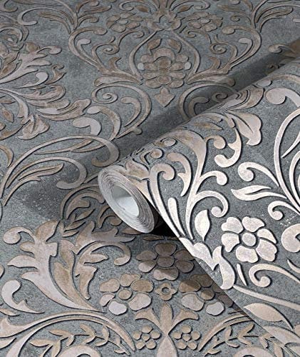 marburg Tapete Grau Ornamental Barock Vliestapete 100% Made in Germany PREMIUM QUALITÄT 10,05 x 0,53m 32604