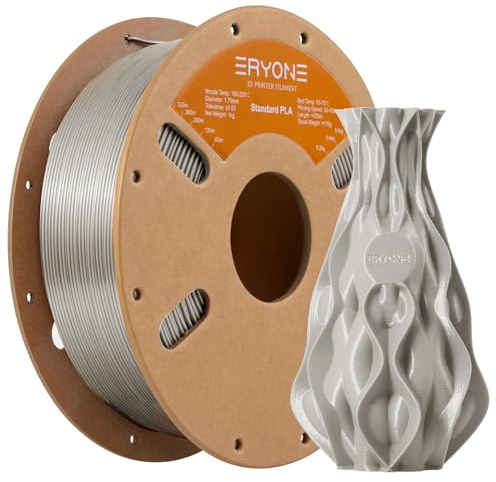 ERYONE PLA Filament 1.75 mm, 3D Drucker Filament PLA, Maßgenauigkeit +/- 0,03 mm 1 kg/Spule,Signal Grau