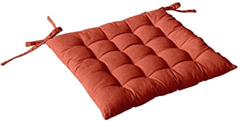 Enjoy Home, Galette de Chaise piquée, Terre Cuite, carré 38x38cm, 100% Coton, Attache par Nouettes, Idéal pour Une Assise Confortable, Collection Panama