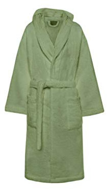 Accappatoio con Cappuccio Spugna Marte, Uomo Donna, 100% Cotone Morbidissimo, 420 grammi, Casa, Piscina, Palestra, Verde, 46-48 S EU