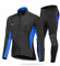 NUCKILY Herren Fahrradbekleidung Set Winddicht Thermo Fleece Winterjacke MTB Bekleidung Rennrad Fahrrad Trikot Langarm und Fahrradhose mit 3D Sitzpolster (ME020 Blau, S)